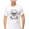 Smoke Skull Printed Half Sleeve T-Shirt